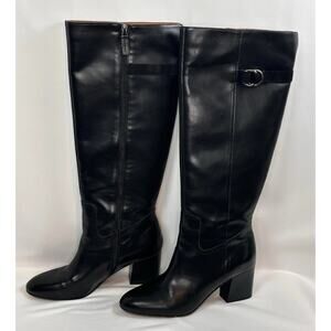 Franco Sarto Oxley Women's Black Tall Block Heel Boots 9.5